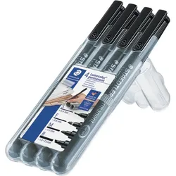 STAEDTLER Lumocolor permanent in vier Stärken Extra Fein,Fein,Medium,Breit, schwarz