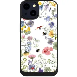 Nivocase Handyhülle für Apple iPhone 14 Hülle NIVOpure Case Schwarz Biene Blumen Muster (Apple iPhone 14), Smartphone Hülle, Schwarz