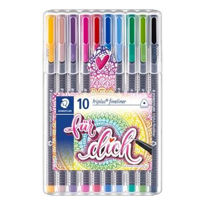 STAEDTLER Fineliner triplus meTime, Strichbreite ca. 0,3 mm, 10er Set