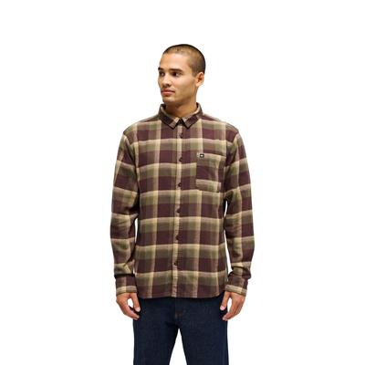 Langarmhemd QUIKSILVER "Motherfly Plaid", Herren, Gr. L, braun (grape leaf motherfly), Obermaterial: 100% Baumwolle., Hemden