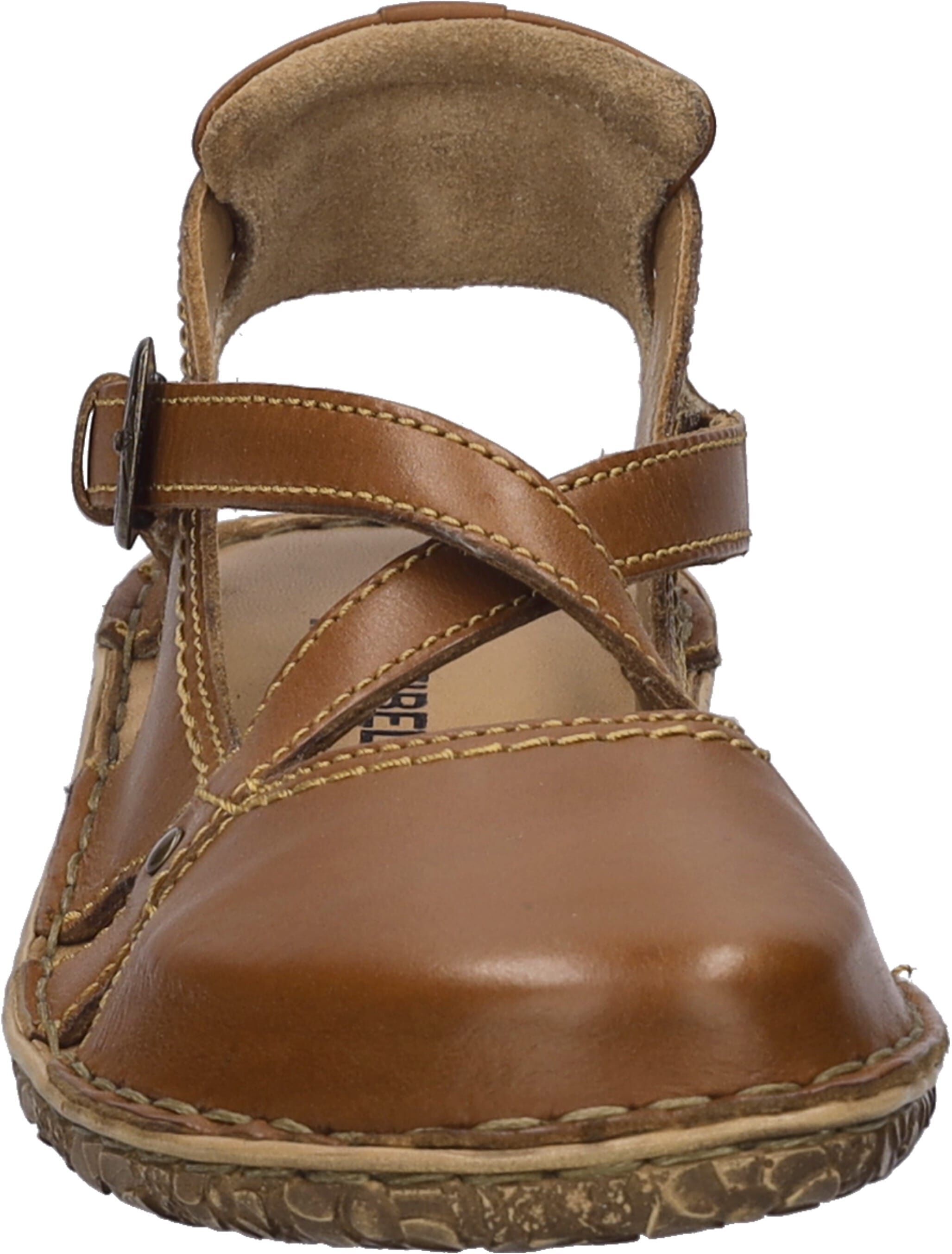 Sandale JOSEF SEIBEL "Rosalie 13", Damen, Gr. 44, Leder, braun (cognacfarben), Schuhe Sandale, Sommerschuh, Sandalette, Riemchensandale, im Used-Look cognacfarben 44, Leder