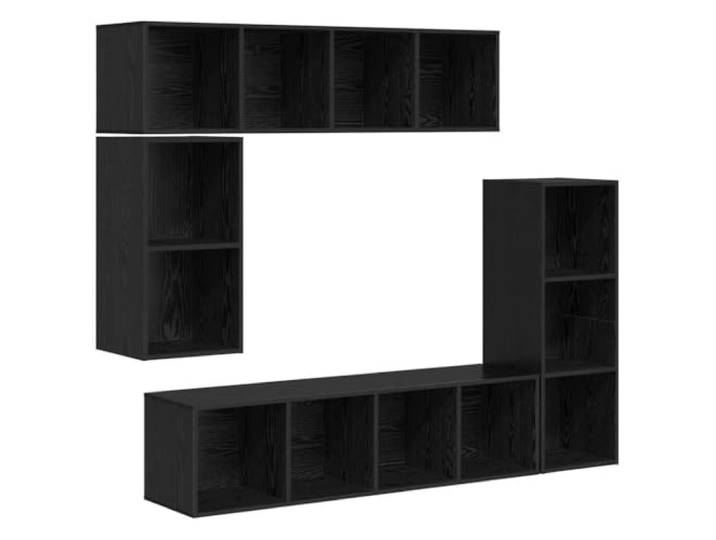 LMTYOENFG 4-Teilig Wand TV-Schrank Set Schwarz Eichen-Optik Holzwerkstoff Flexible Hängeschränke fürs Wohnzimmer oder Schlafzimmer schaffen bodenfreien Stauraum und moderne Ordnung.