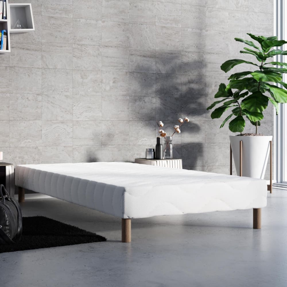 MOBILIER DECO  Sommier 80x200 + 4 pieds Blanc 200x30x80cm
