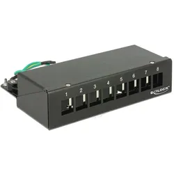 DELOCK Keystone Desktop Patchpanel 8 Port schwarz