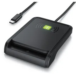 CSL USB Chipkartenleser mit NFC SmartCard Reader SIM Kartenlesegerät kompatibel mit Windows 10 und 11 für neuen Personalausweis und Gesundheitskarte nicht für ePA oder Bankkarten