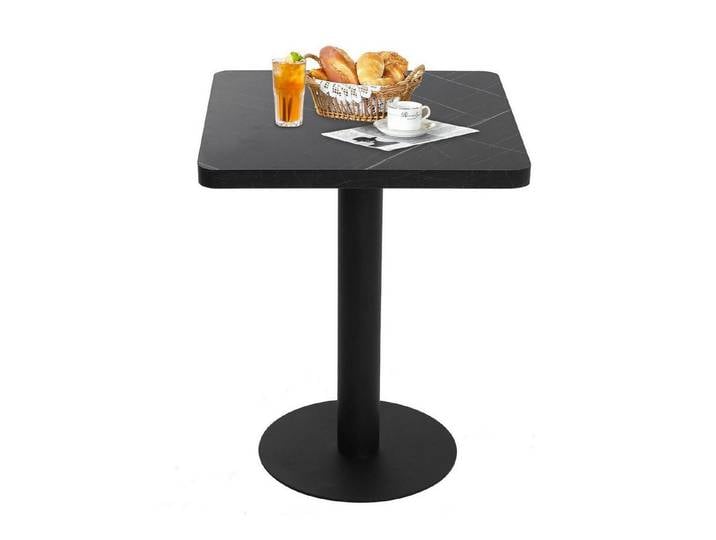 LuxusKollektion Esstisch Esstisch 60x60cm MDF Marmoroptik Quadratischer Esstisch 60cm Schwarz (1-St)
