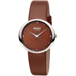 Boccia 3364-05 Damen-Armbanduhr Titan mit Lederband Braun