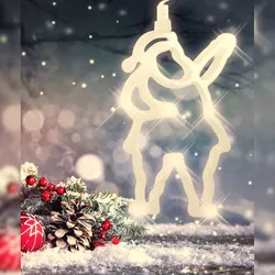 LED-Weihnachtsdeko Stern Mond Glocke Rentier Fensterdeko Lichterkette Saugnapf Weihnachtsmann