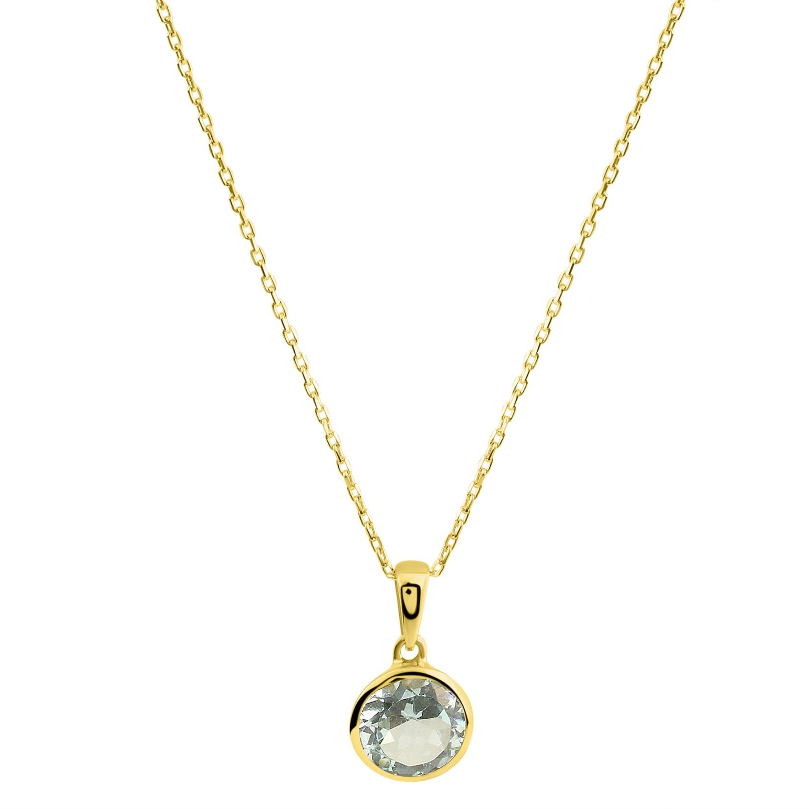Fascination by Ellen K. Anhänger mit Kette 585/- Gelbgold Blautopas