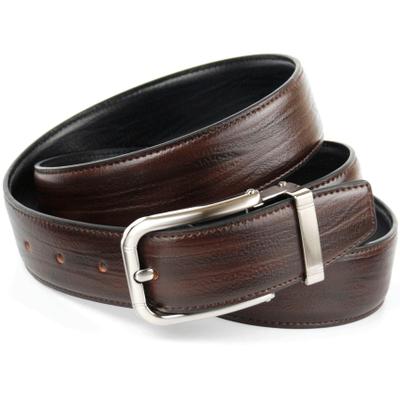Ledergürtel ANTHONI CROWN, Herren, Gr. 95, braun (dunkelbraun, schwarz), Leder, unifarben, Gürtel Ledergürtel, Wendegürtel in dunkelbraun/ schwarz