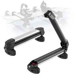 VEVOR Skiboard Snowboard Dachträger für bis zu 4 Paar Ski / 2 Snowboards, 2 x abschließbarer Skidachträger mit Gummipolsterung, Skihalter Träger für die meisten Querträger (465 mm Ladebreite)
