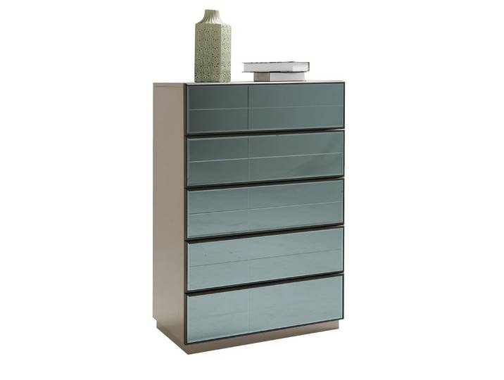 JVmoebel Schubkastenkommode Graue Kommode mit Spiegel und luxuriösem Design (Kommode), Made in Europa