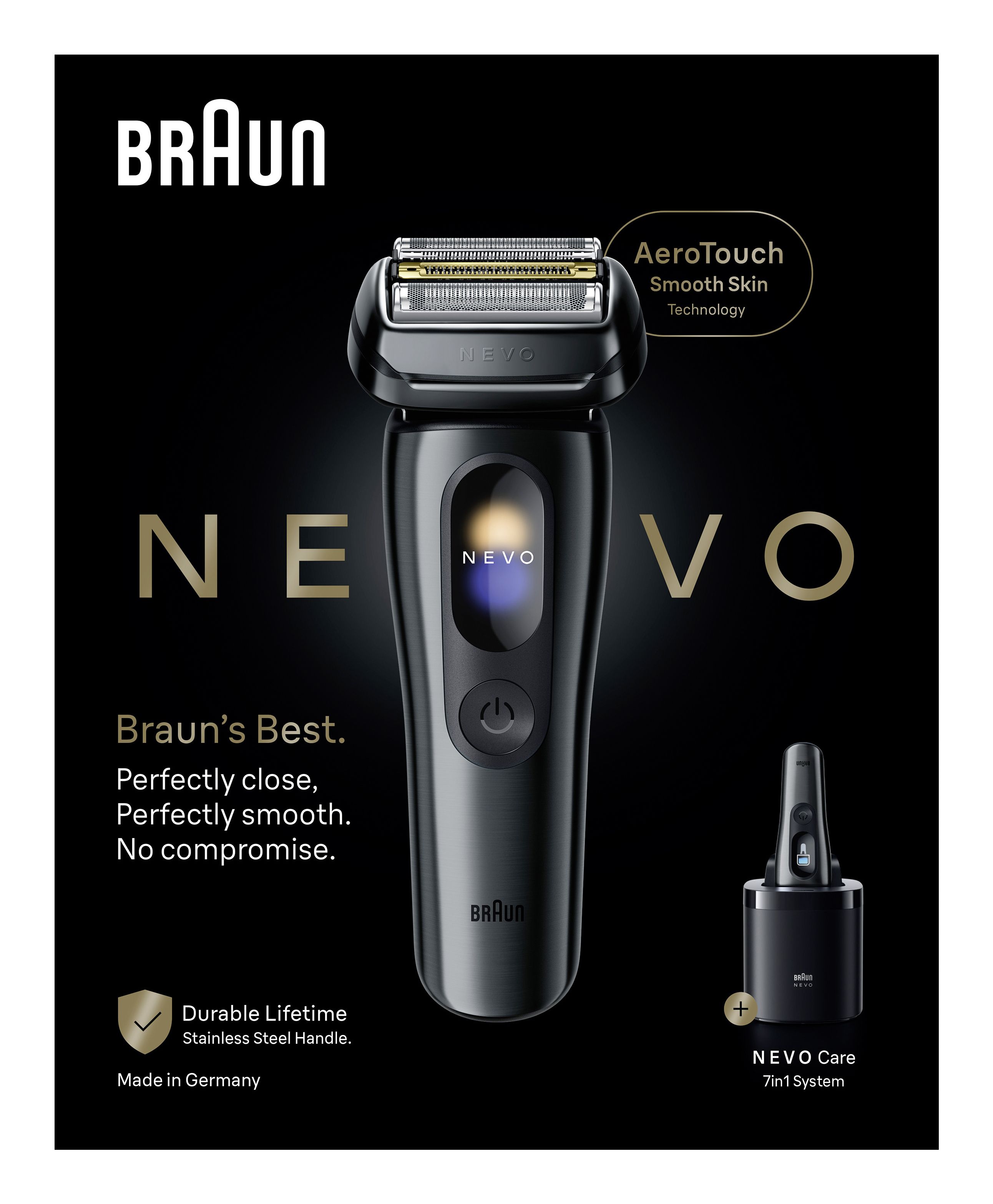 Braun Nevo 15010c 7in1 mit Ledertasche Nass&Trocken Rasierer 60 min NEVO15010C