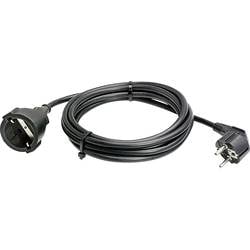 AS Schwabe 50512 Strom Verlängerungskabel Schwarz 5.00 m H05VV-F 3G 1,5 mm²