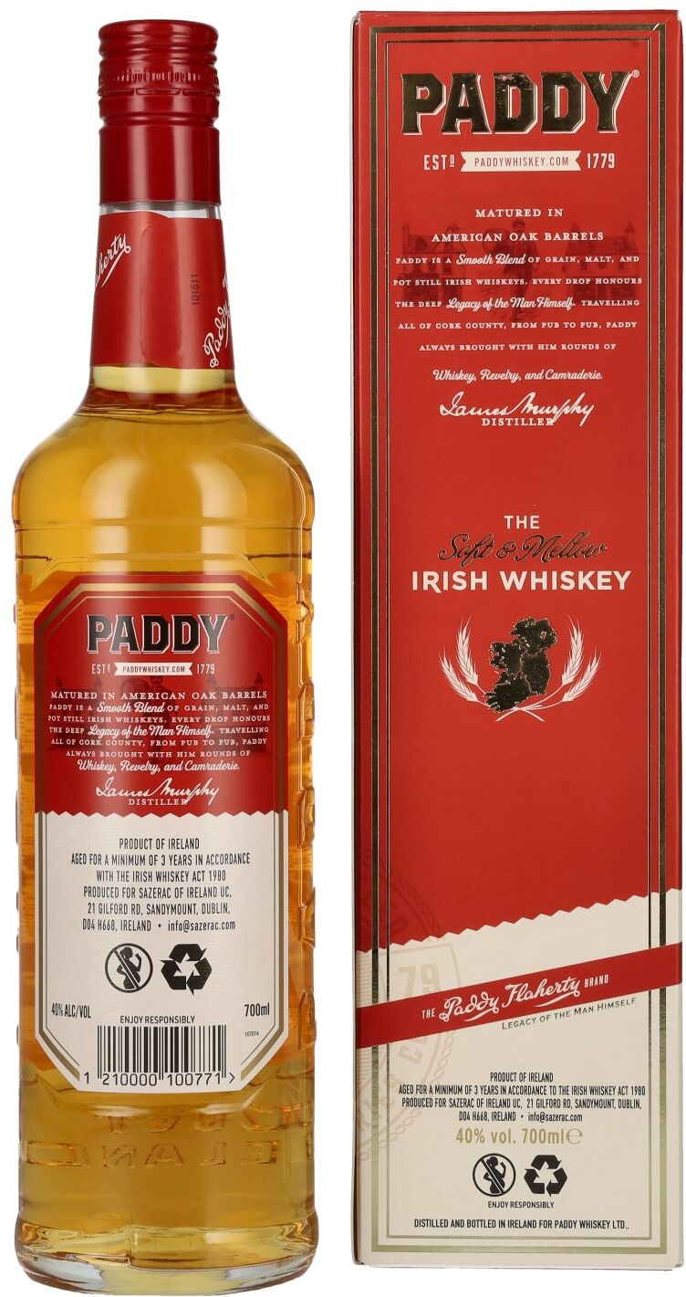 Paddy Irish Whisky Paddy Irish Whiskey 40% Vol. 0,7l in Geschenkbox