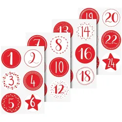 6x Heyda, Sticker, Zahlen Rot (24 Sticker)