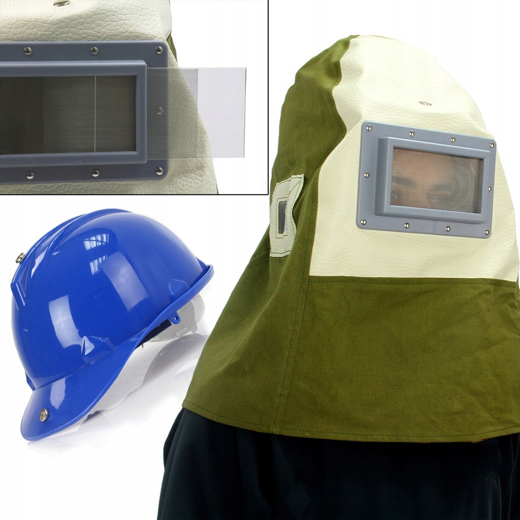 GEKO Stralingskap voor straalketels en bescherming met stofmasker in schuurzandkleur