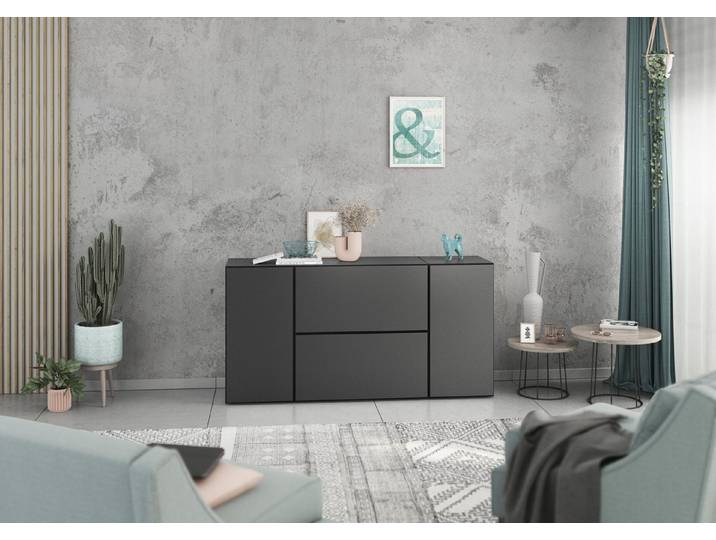 BMG Möbel Sideboard Modul+ (Sideboard Set 4 tlg., bestehend aus, 2x Schrank mit Tür, 2x Schrank mit Klappenfunktion), individuell kombinierbar, Sofclose-Funktion, Made in Germany