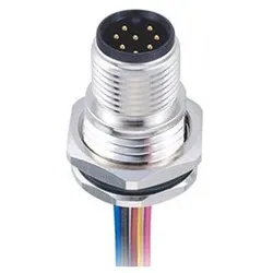 RS PRO M12 Panel Mount Male, 8W, 300mm, M16x1.5, Elektronikkabel + Stecker