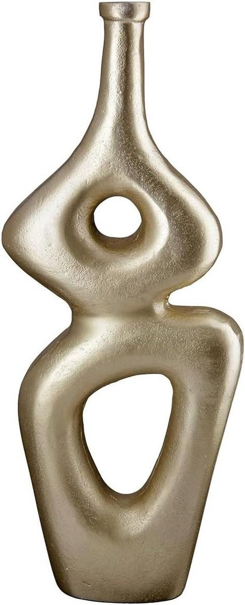 Decoratieve Aluminium Bloemenvaas in Champagne en Goud, Hoogte: 38,5 cm