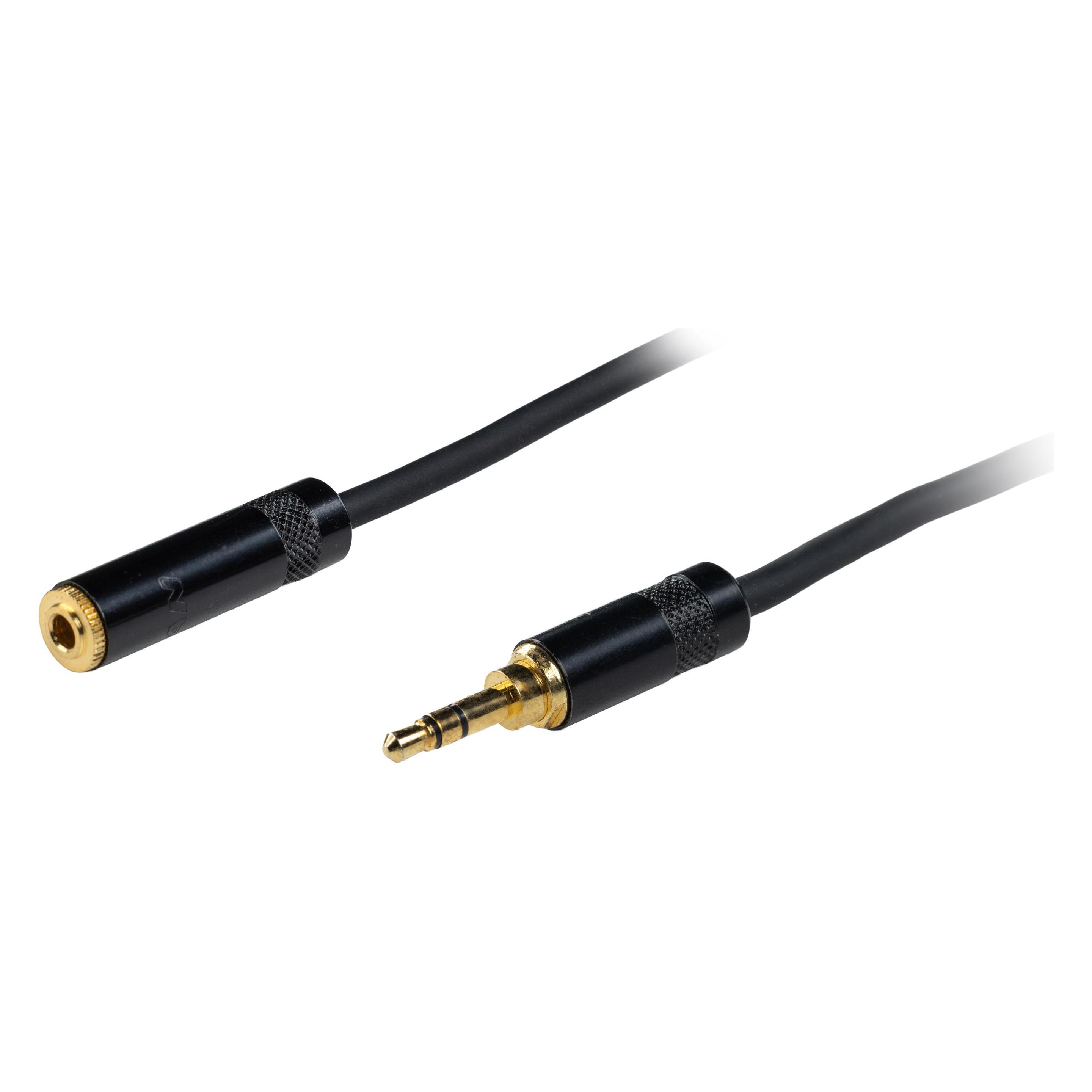 Fuj Tek 3.5 mm TRS Male to Female Extension Cable, 3 m, black (3 m, AUX Kabel) (3,5 mm TRS - 3,5 mm TRS female, 3 m)