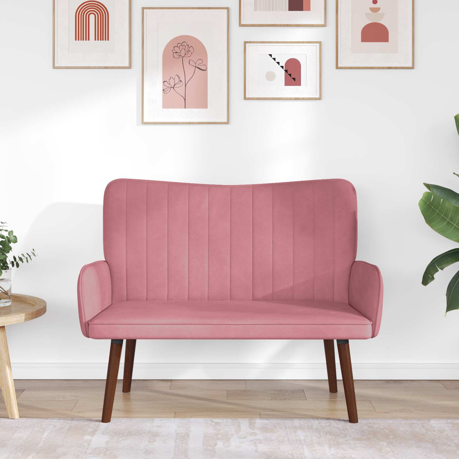 vidaXL Sofa 2 places Rose 115 x 61 x 87 cm Velours