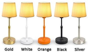 Uplift Picks Rechargeable Cloth Shade Touch Table Lamp With Warm Replaceable Bulb Lighting c black