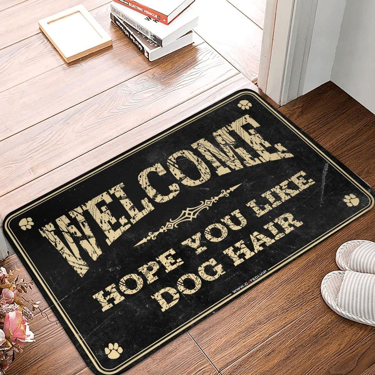 Zwarte Entree Mat Welkom met Antislip Achterkant, 50 x 80 cm