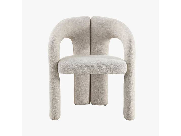 Fauteuil en tissu bouclette écru