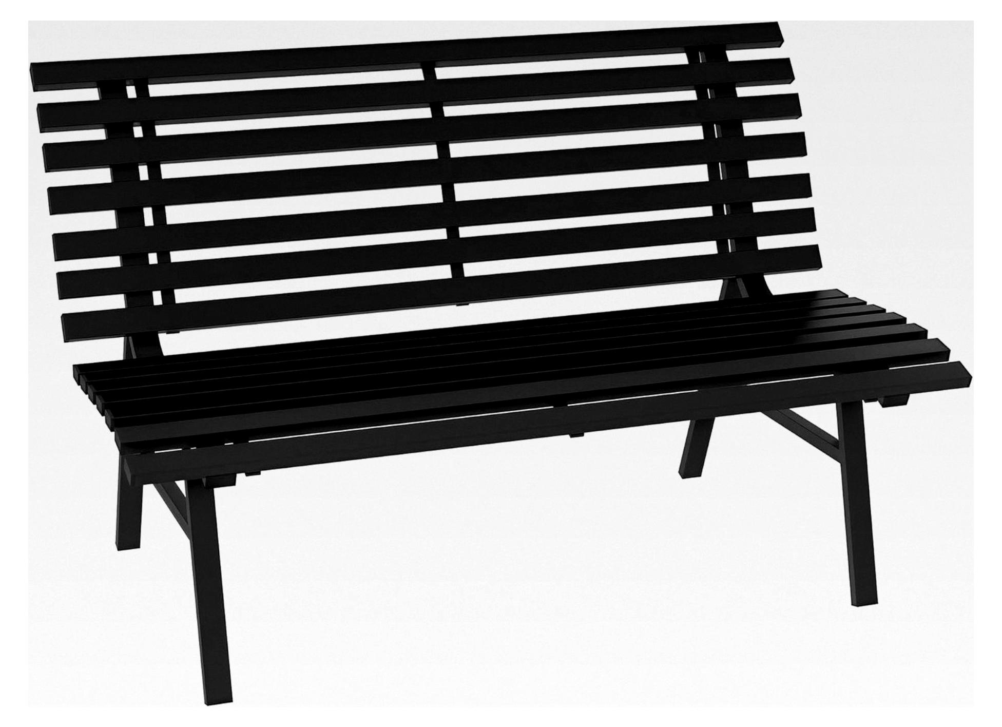 Gartenbank für 2 Personen aus Aluminium, wetterfest, UV-beständige Gartenmöbel mit Lamellen-Design, belastbar bis 240 kg, Balkonbank für Balkon, Terrasse und Garten, 123x67x79cm, Schwarz