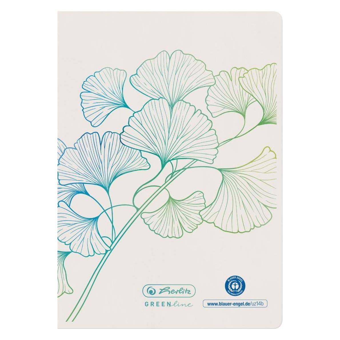 Herlitz GREENline Notizbuch A6 32 Blätter Weiss (A6, Liniert) (50033584)