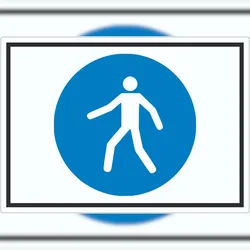 HB-Druck Fußgängerweg benutzen Symbol Aufkleber A4 (210x297mm)