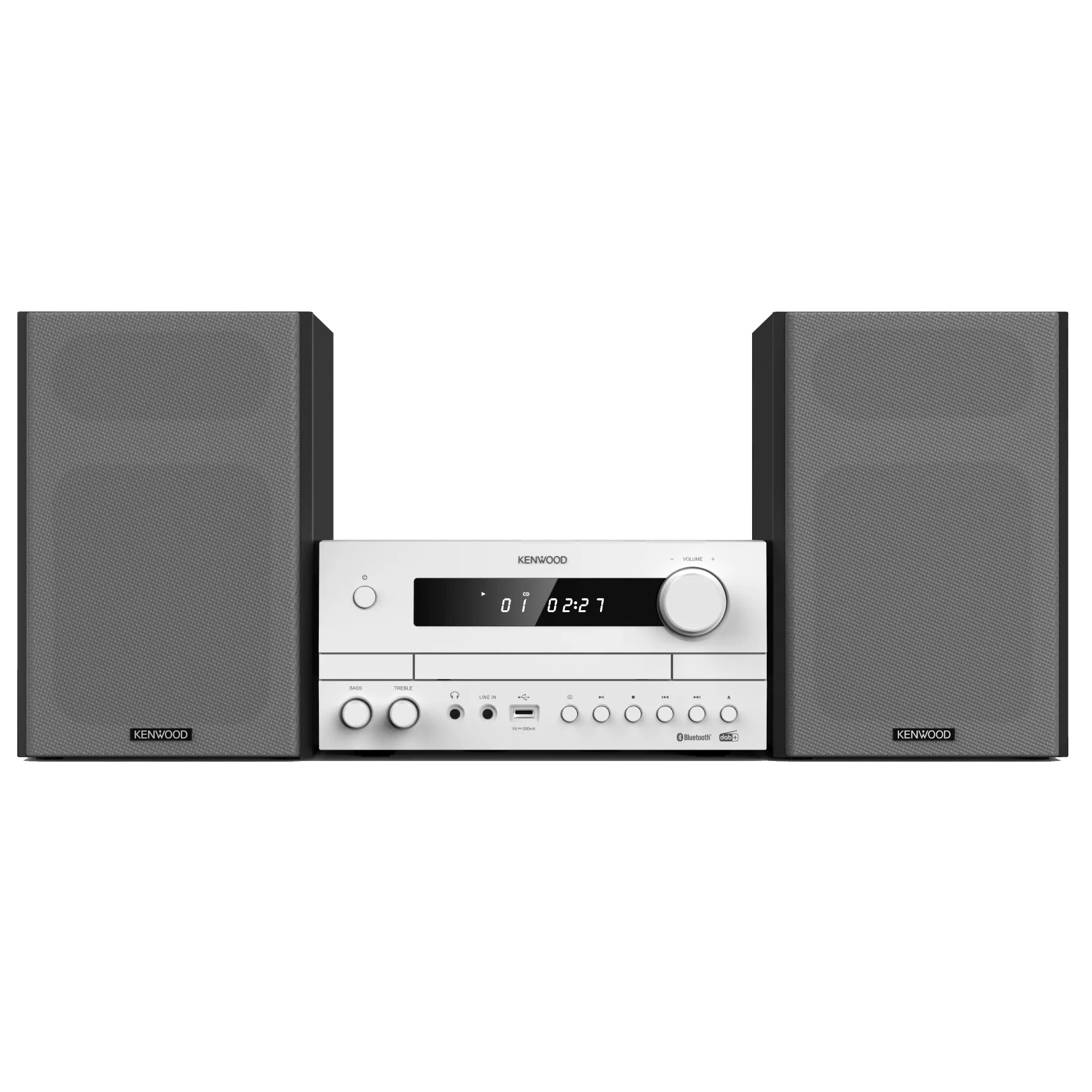 Kenwood M-822DAB, Heim-Audio-Mikrosystem, Schwarz, Weiß, 50 W, 2-Wege, 13 cm, 3 cm
