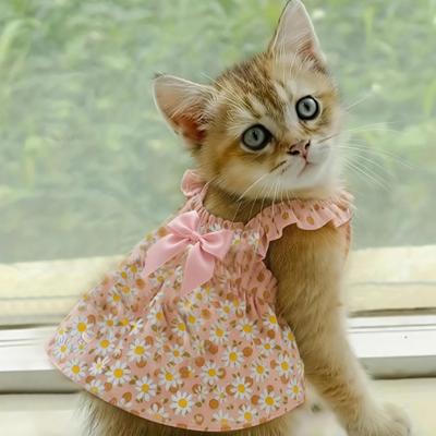 Uplift Picks Pink Floral Summer Pet Dress For Cats Dogs And Puppies s