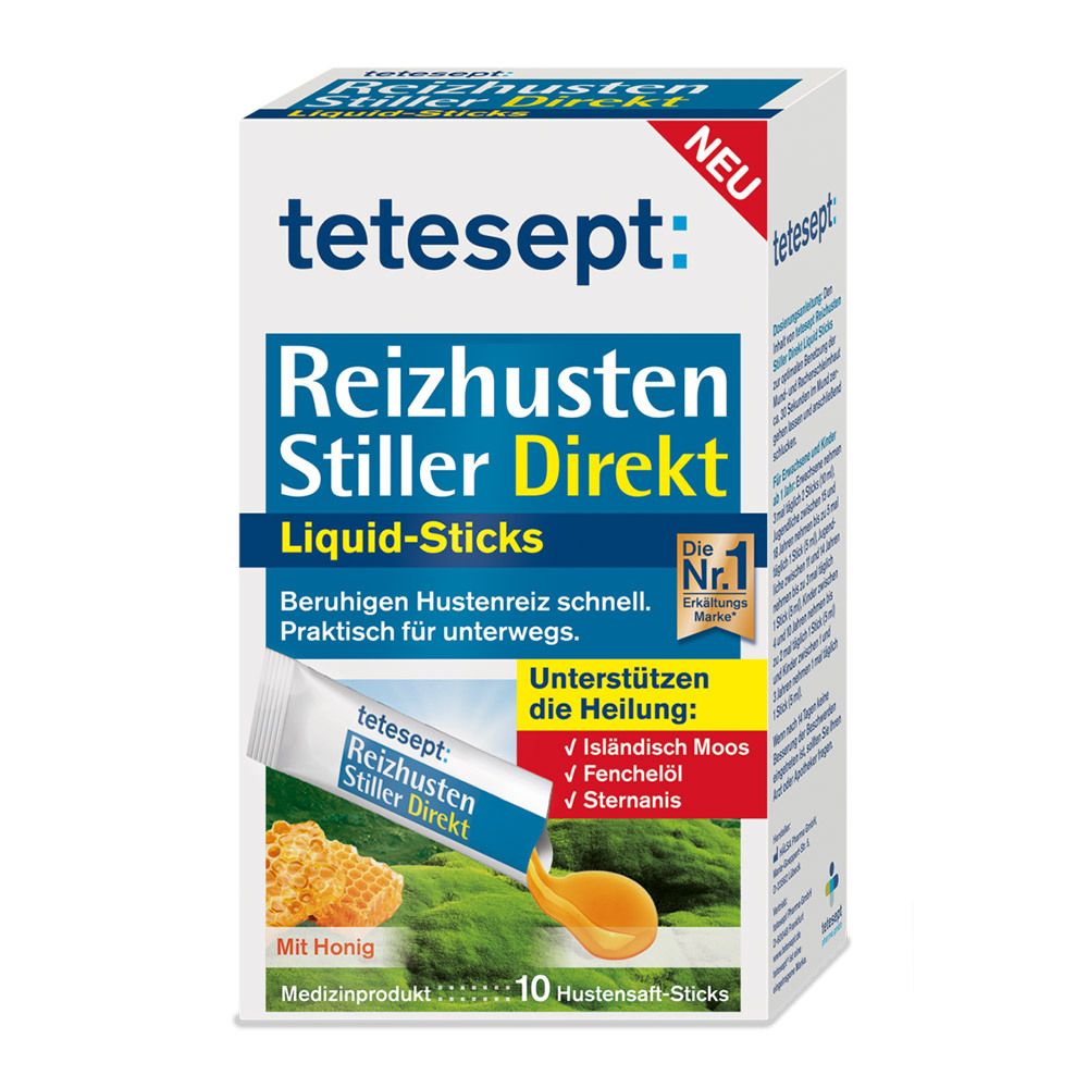 Tetesept Reizhusten Stiller Direkt Liquid Sticks 10 St Beutel