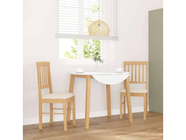 HEFZGDB Esszimmerstühle mit Kissen 2 STK. Massivholz Gummibaum Ergonomische Rückenlehne für Komfort und Stabilität