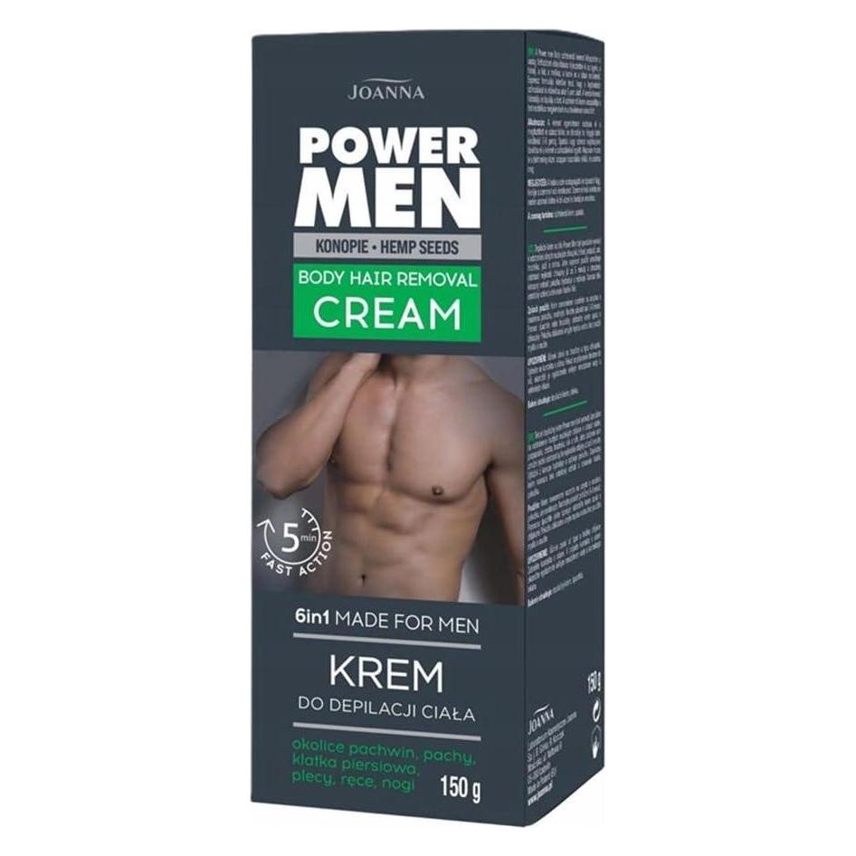 Joanna Power Men Körperhaarentfernungscreme 6in1 Körperenthaarung für Männer Hanfsamen (150 ml) (44150651)