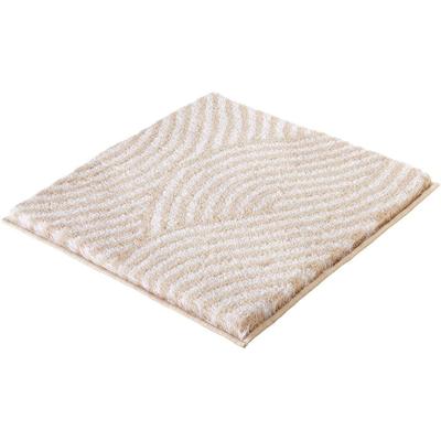 Badematte KLEINE WOLKE "Calma, Badvorleger, Badezimmer Teppich", beige (macadamia), H:30mm, Polyacryl, Badematten, Badematte, Badteppich, Wellen Design