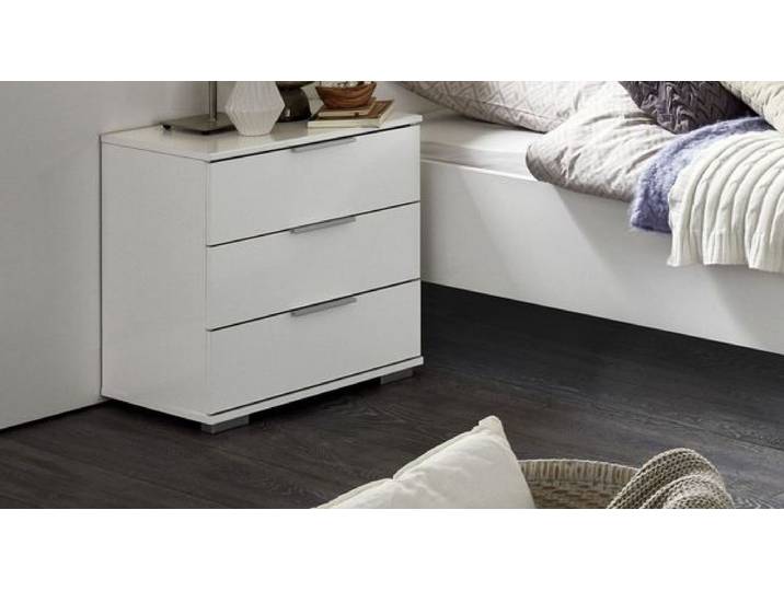 Nachttisch Aradeo H 58cm H:58cm/B:52cm/T:38cm Weiß klassischer Stil, mit Schubkasten