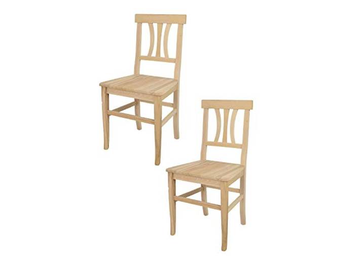 t m c s Tommychairs - 2er Set Stühle Artemisia für Küche und Esszimmer, robuste Struktur aus poliertem Buchenholz, unbehandelt und 100% natürlich, Sitzfläche aus poliertem Holz
