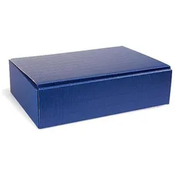 Transpak, Versandkarton + Versandbox, Flachengeschenkkarton Masse 363x252x94mm saphirblau offene Welle saphirblau (25 Stk., 36.30 x 25.20 x 9.40 cm)