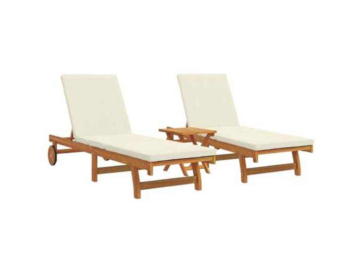 vidaXL Ligstoel 3 st Massief Acaciahout Bruin, Verstelbare Lounger voor buiten, moderne tuinmeubels, ligstoel, relaxfauteuil, stevige terrasbank