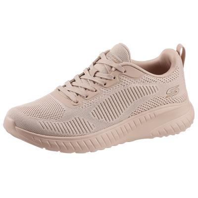 Sneaker SKECHERS "BOBS SQUAD CHAOS FACE OFF", Damen, Gr. 41, beige, Textil, Schuhe Sneaker, Freizeitschuh, Halbschuh, Schnürschuh mit Komfort-Innensohle