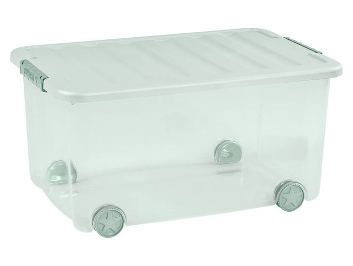Scotti Box 50L mit Rollen, transluzent/grün