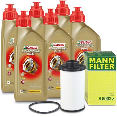 Mann-filter Hydraulikfilter DCG + 6l DCG-Getriebeöl [Hersteller-Nr. 40638979] für Seat, Cupra, Audi, VW, Skoda