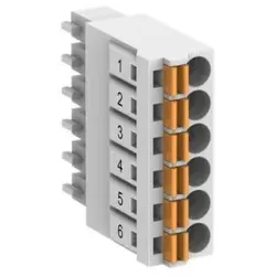 ABB TA5220-SPF6 Klemmenblock, 6 Pol Federklemme frontal / Kabel frontal, Raster 3.5mm, VPE 6 Stück 1SAP187400R0013
