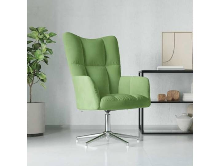 Relaxsessel, Velours, hellgrün, drehbar 360 Grad, mit Stahlrahmen Dicker Schaumstoff, stabile Kreuzbeine, max. 110 kg, einfache Montage, modernes Design