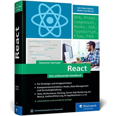 React, Gebundene Ausgabe von Sebastian Springer, Rheinwerk Verlag, 978-3-367-11543-3