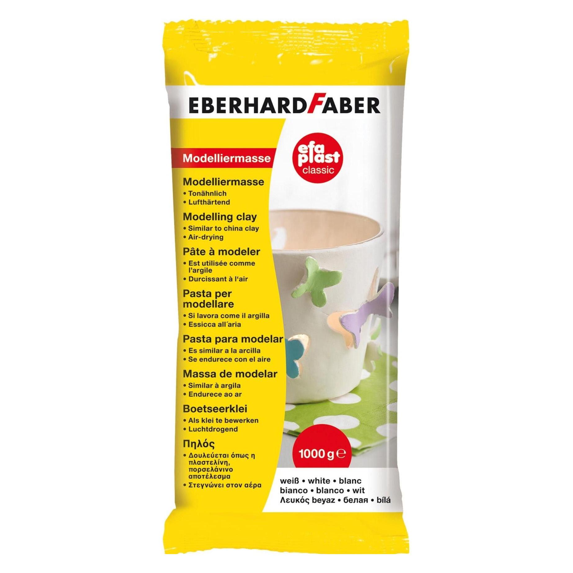 EberhardFaber Modelliermasse EFA PLAST Classic 1 kg, Weiss (570101)