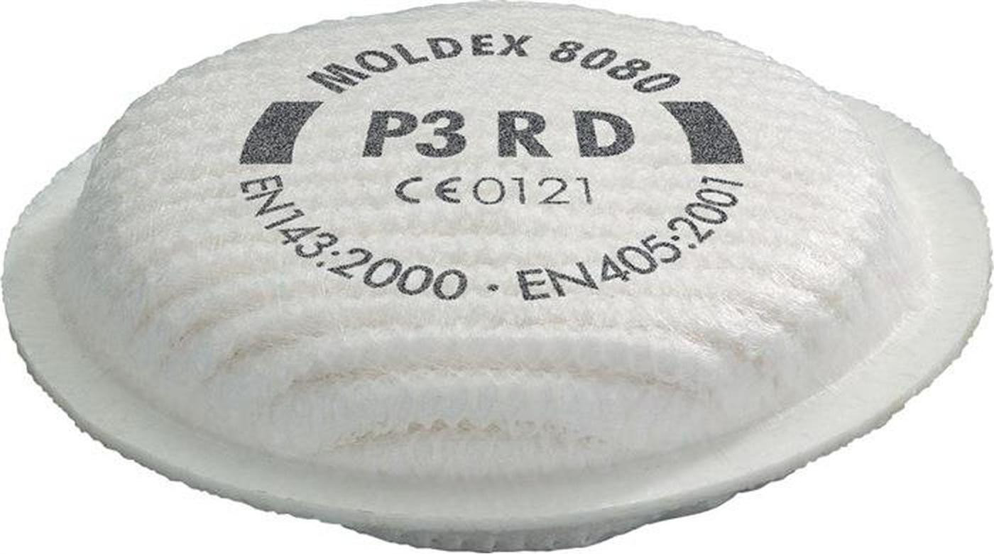 2x Moldex Deeltjesfilter 8080 Filter P3 R D